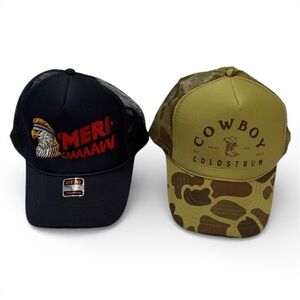 (2) OTTO Country Cowboy Themed Rope SnapBack Hats